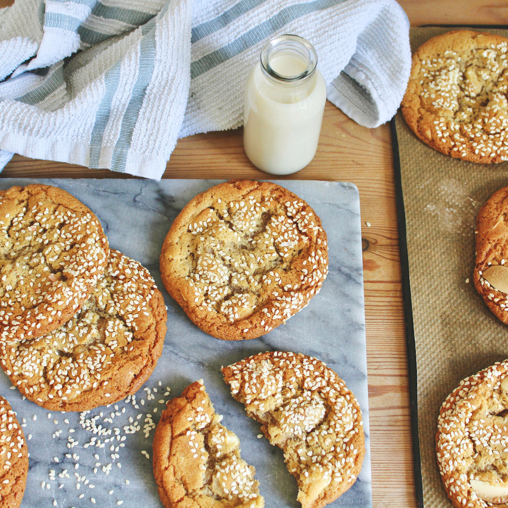 White Choc Chip Tahini Cookies