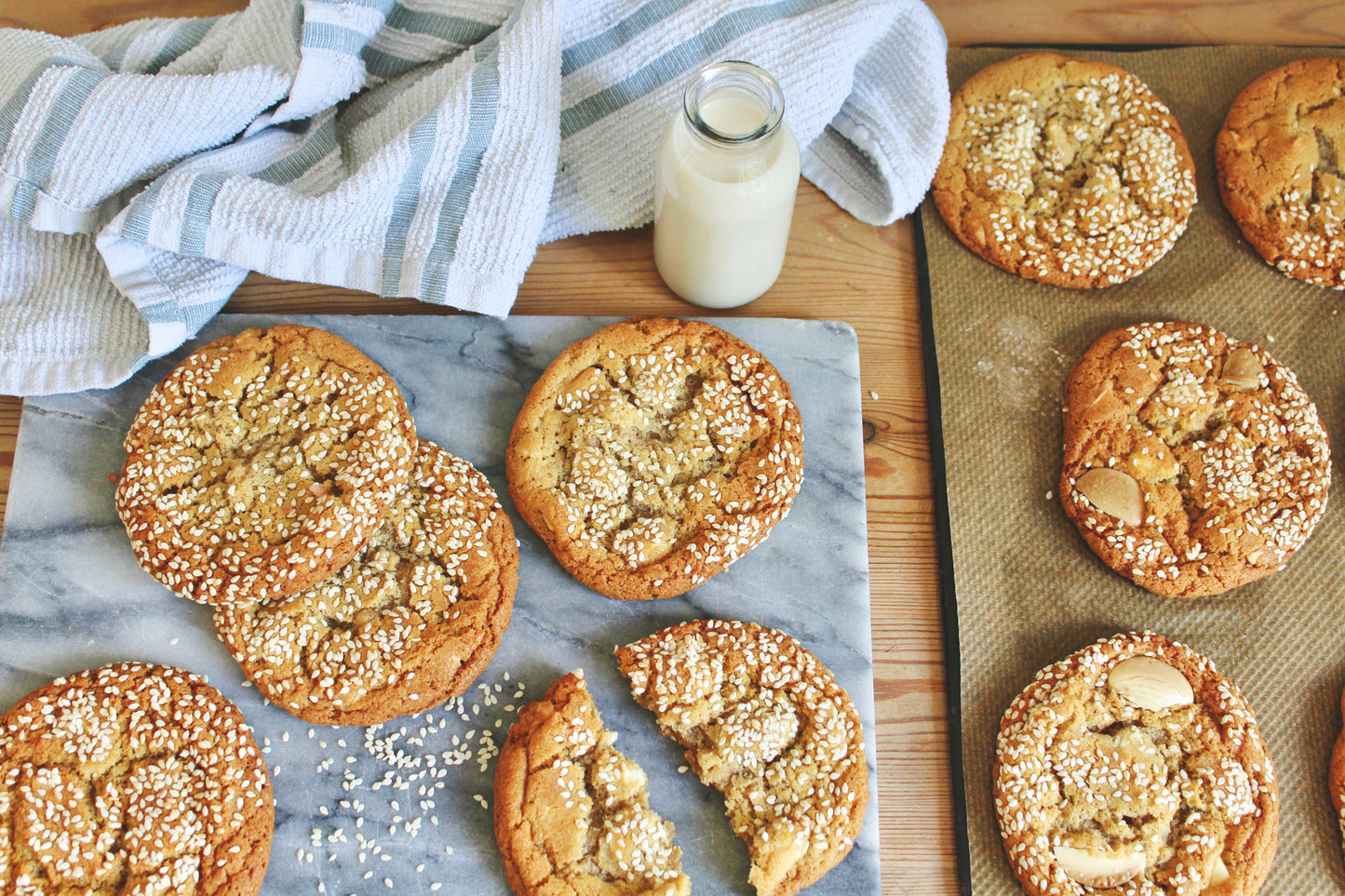 White Choc Chip Tahini Cookies