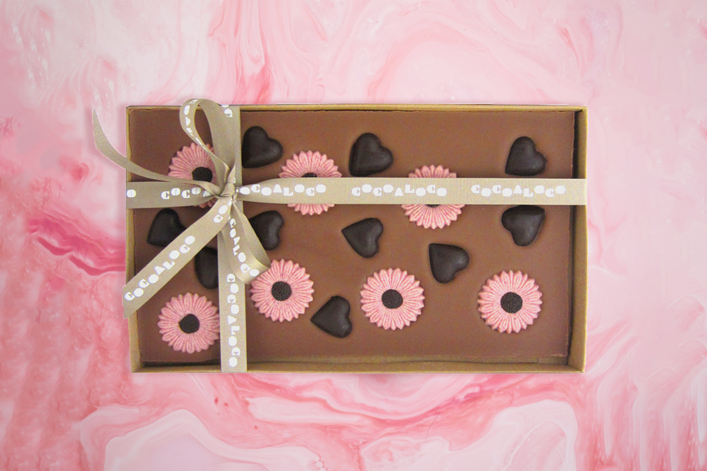 Milk Chocolate Flower Slab