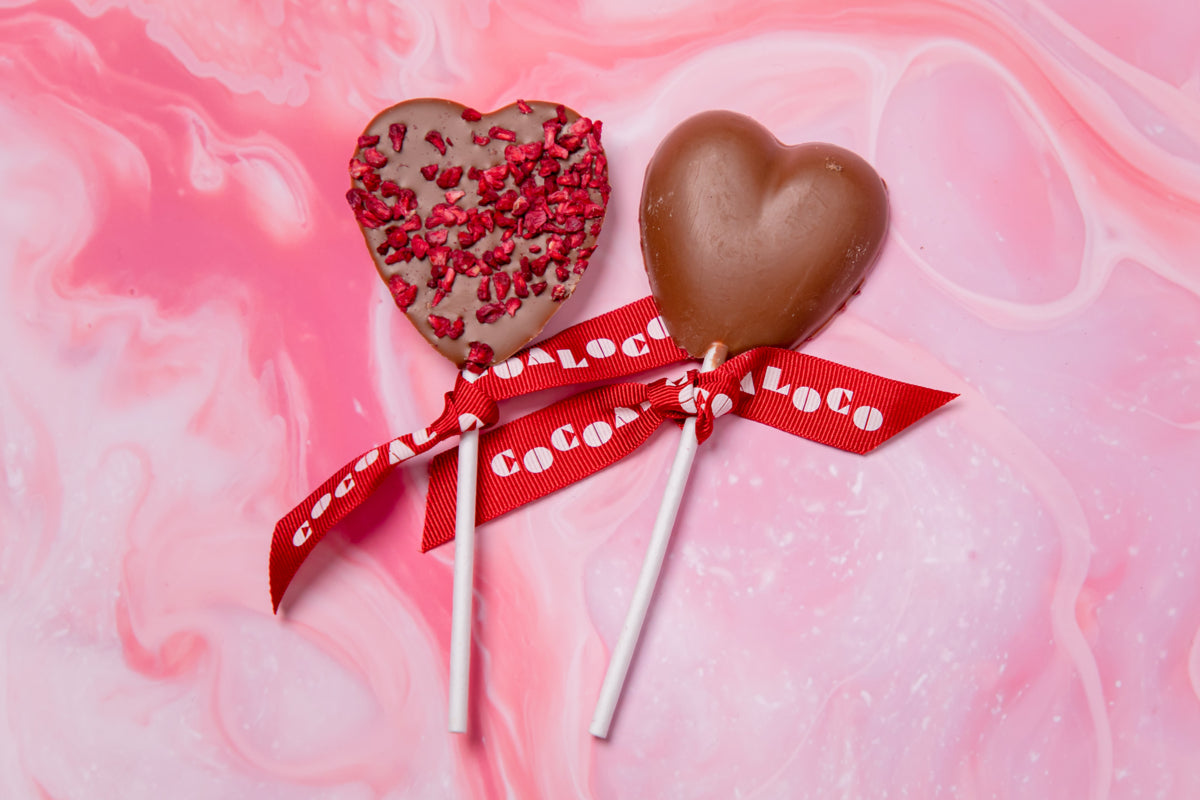 Milk Chocolate & Raspberry Heart Lolly – 18g